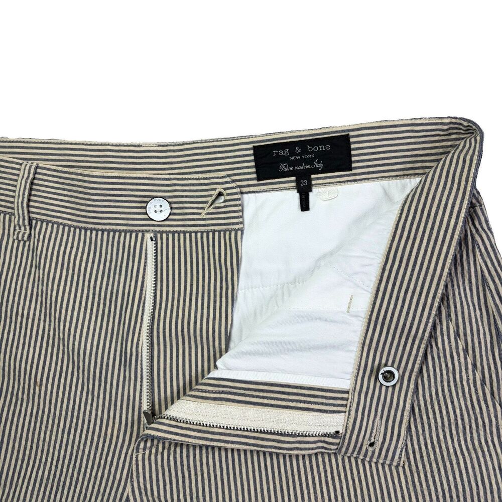Rag & Bone Seersucker Shorts Mens 33 Stripes Lightweight Preppy Italian Fabric